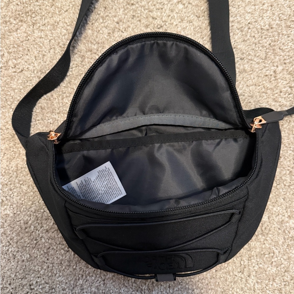 The North Face Black Belt Sling Bag with Rose Gold Hardware - Picture 3 of 5